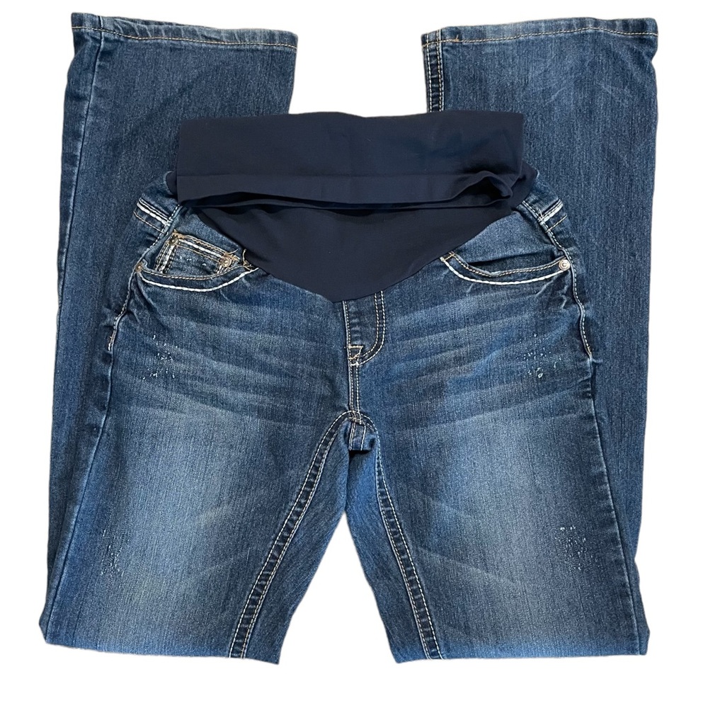 Indigo Blue Flare Maternity Jeans.  Size XS